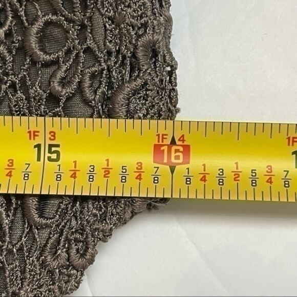 Isabel Ardee Taupe Sheer Floral Lace Fitted Cottage Feminine Dress Size 4 - Picture 11 of 12